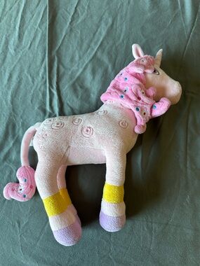 Pink Plush Unicorn with Rainbow Accents